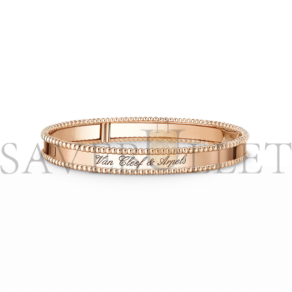 V*N CL*F arpels perlÉe signature bracelet, medium model - rose gold  vcarp3k700
